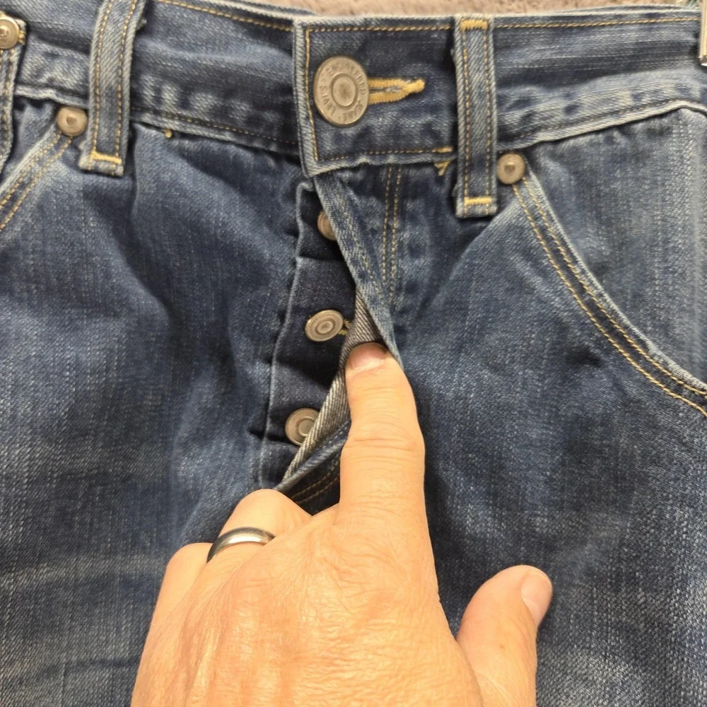 Vintage Levis Engineered Jeans Mens 32x34 Blue Twisted One Pocket Buckle Back